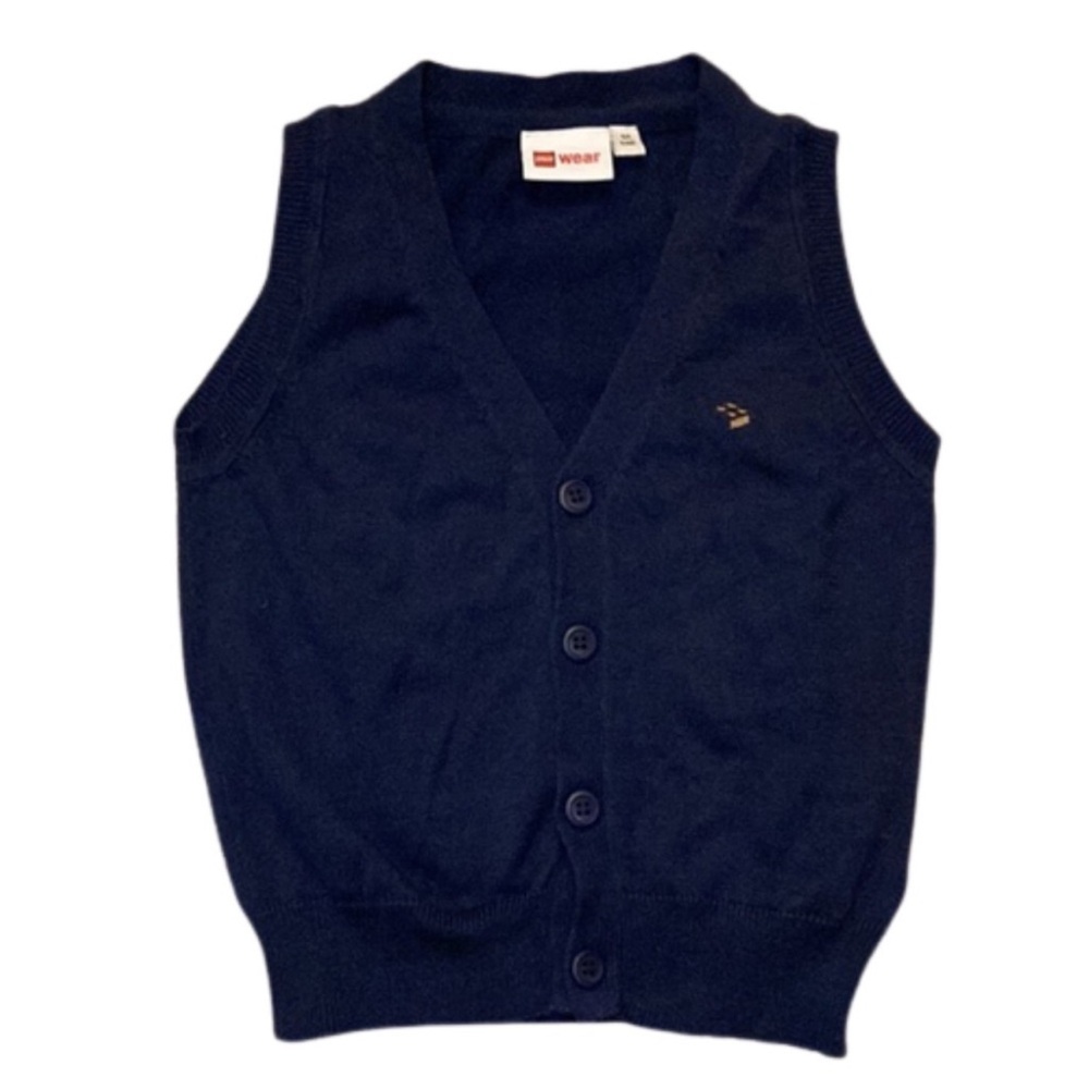 LEGO Navy Blue Button-Up Vest KIDS KNIT VEST SLEEVELESS LEGO WEAR kids 4T